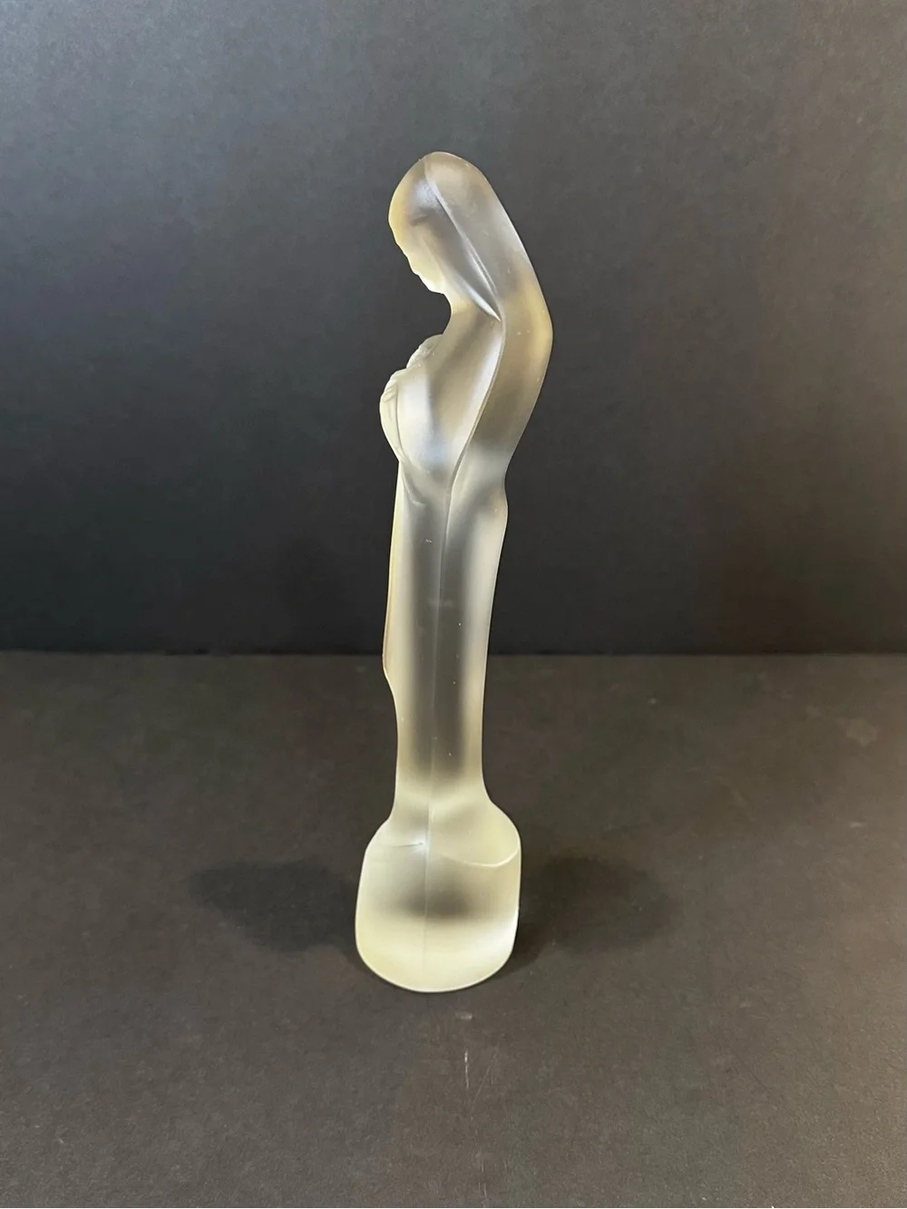🌟HP🌟VTG Stef Uiterwaal Leerdam Art Deco Madonna & Child Frosted Glass Sculpture
